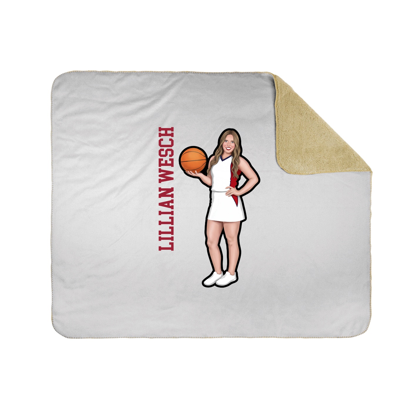 Throw Blanket — Name Vertical in White