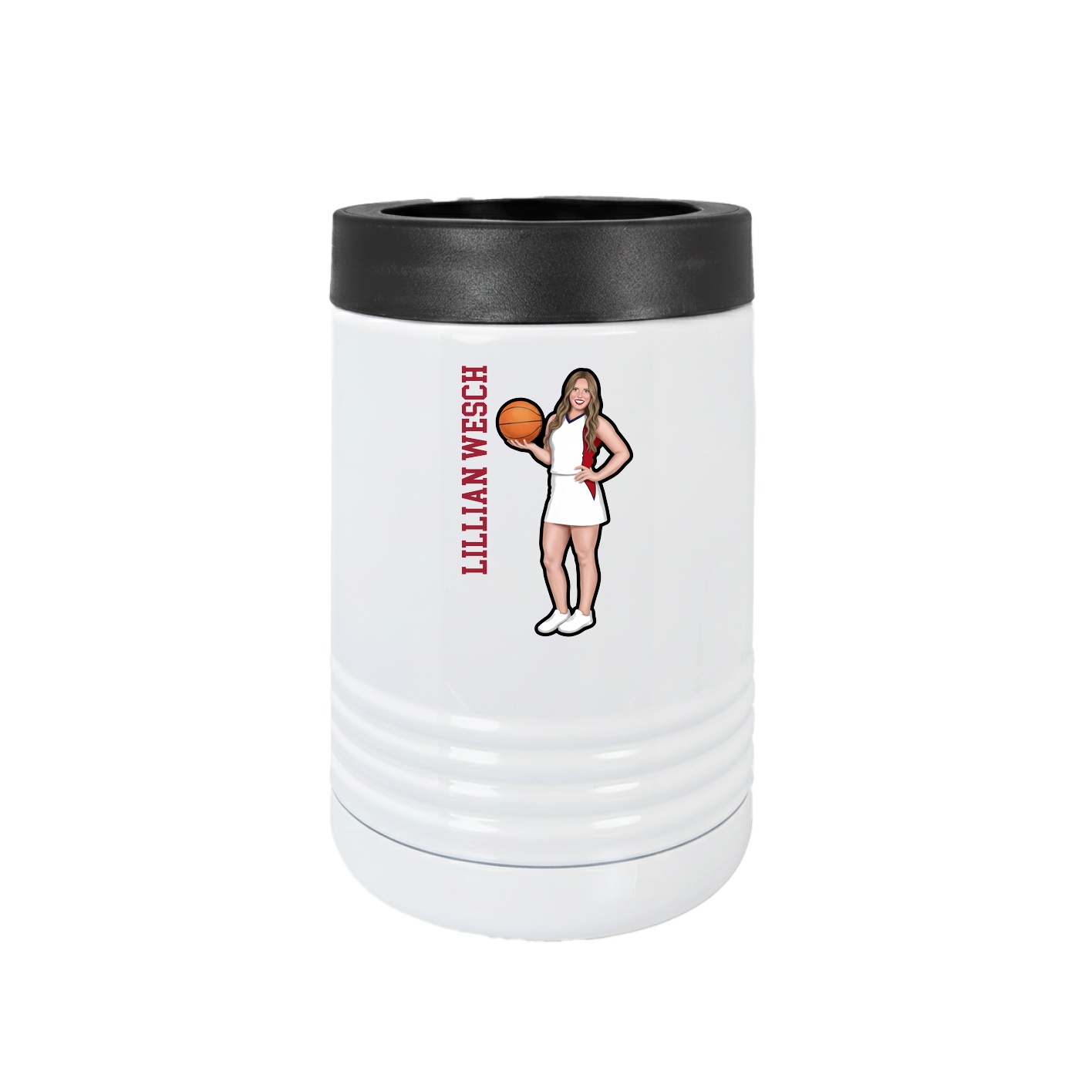 Beverage Holder — Name Vertical in White