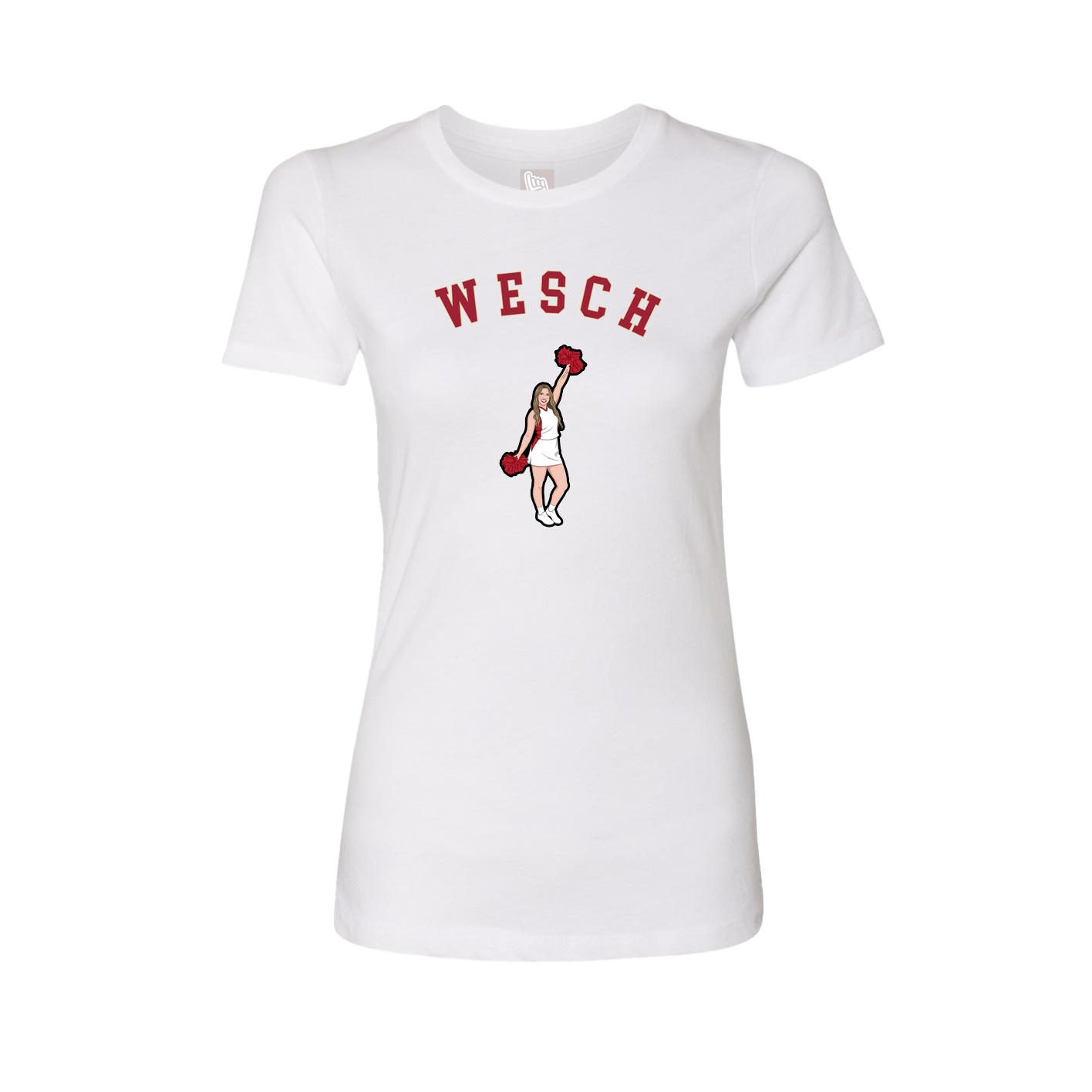 Fitted Women's Tee — Shirsey Arch in White