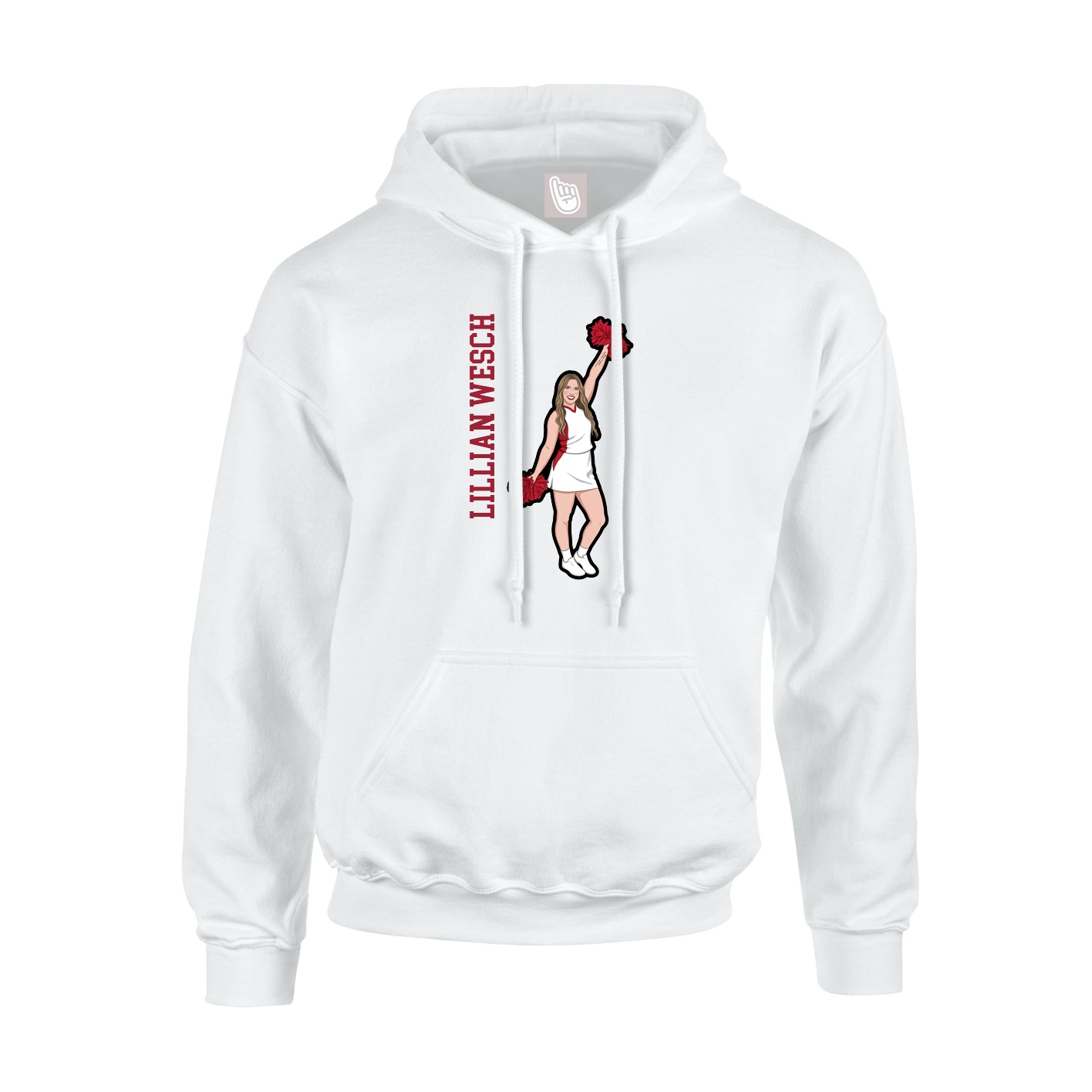 Hoodie — Name Vertical in White