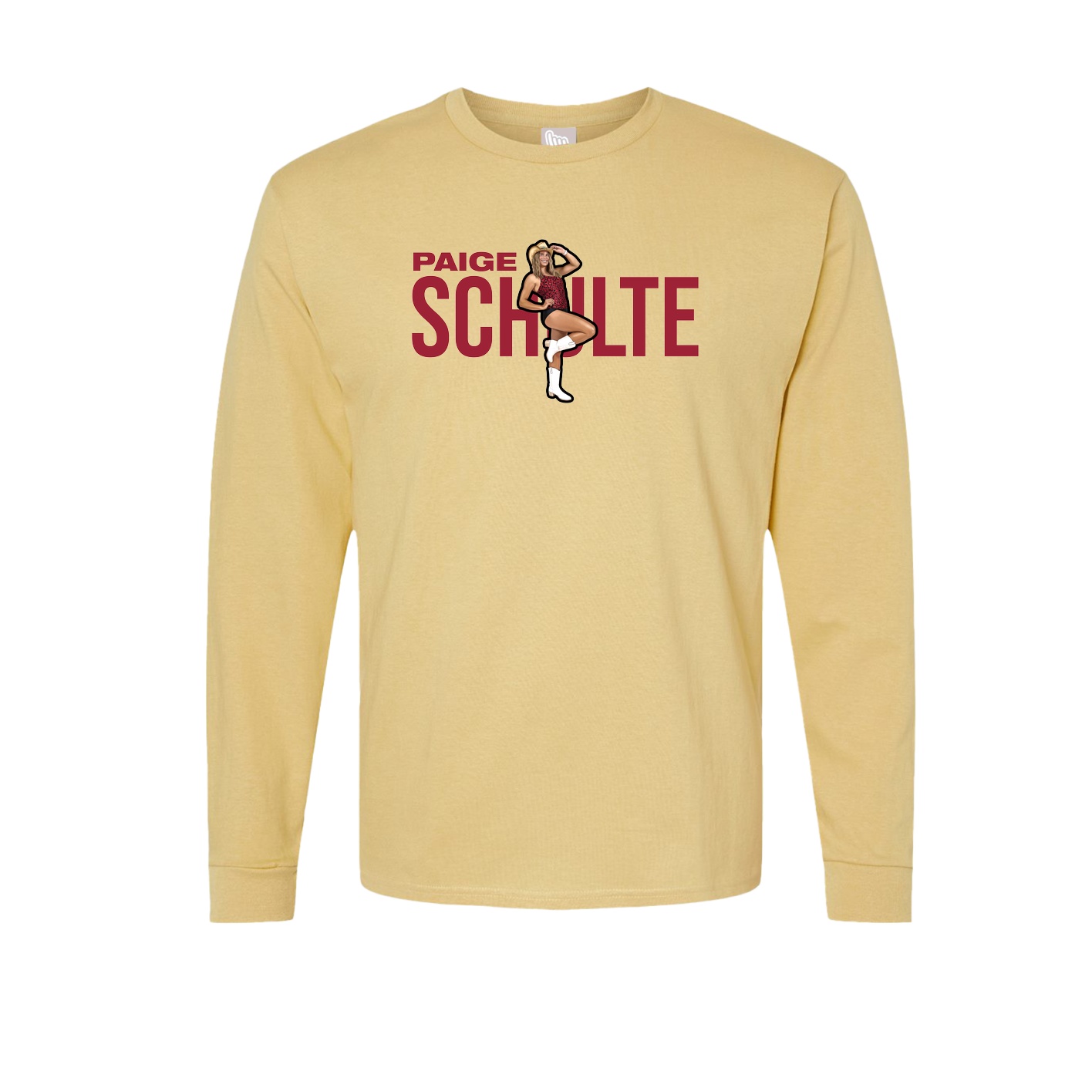 Long Sleeve Tee — Player Name in Vegas Gold