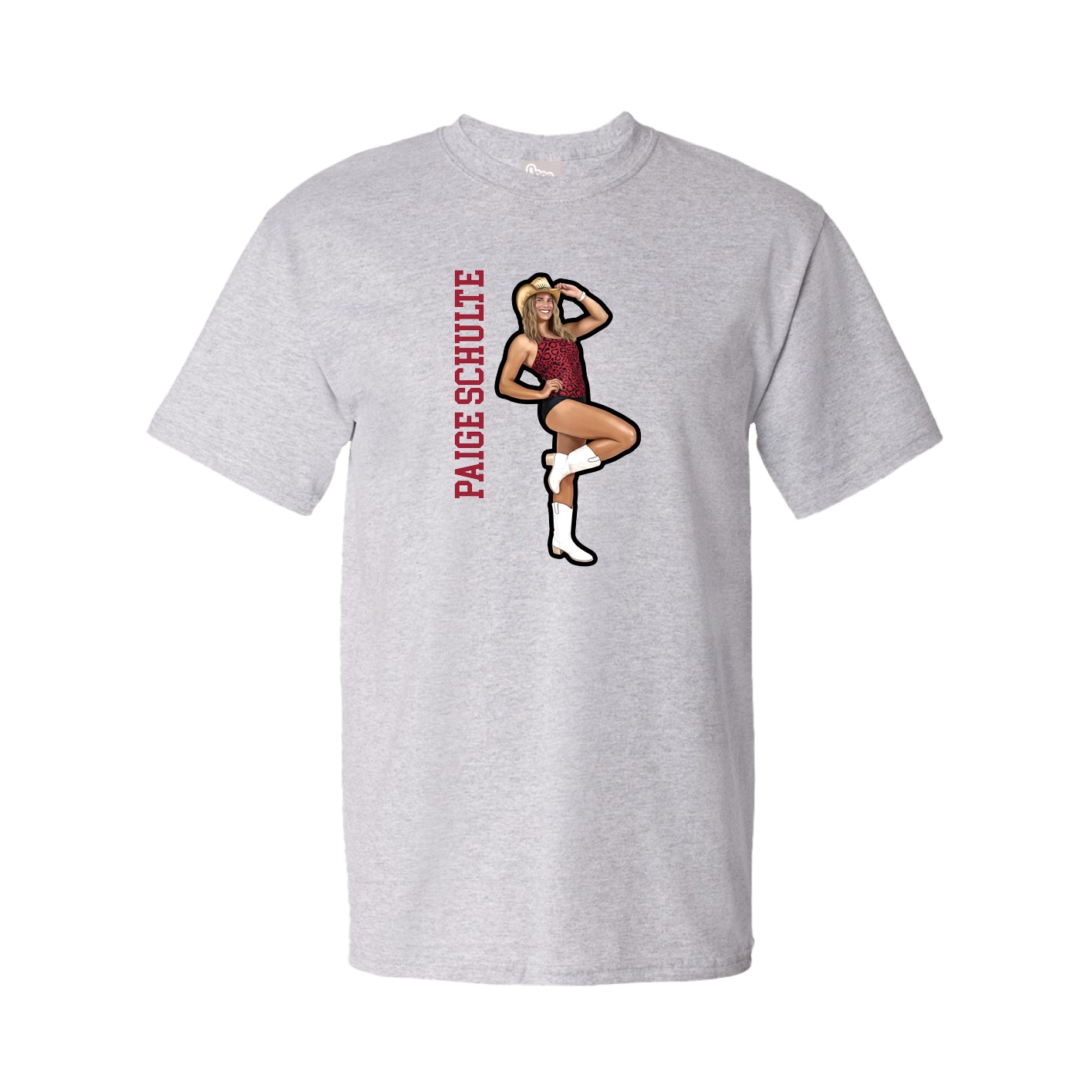 Tee — Name Vertical in Grey