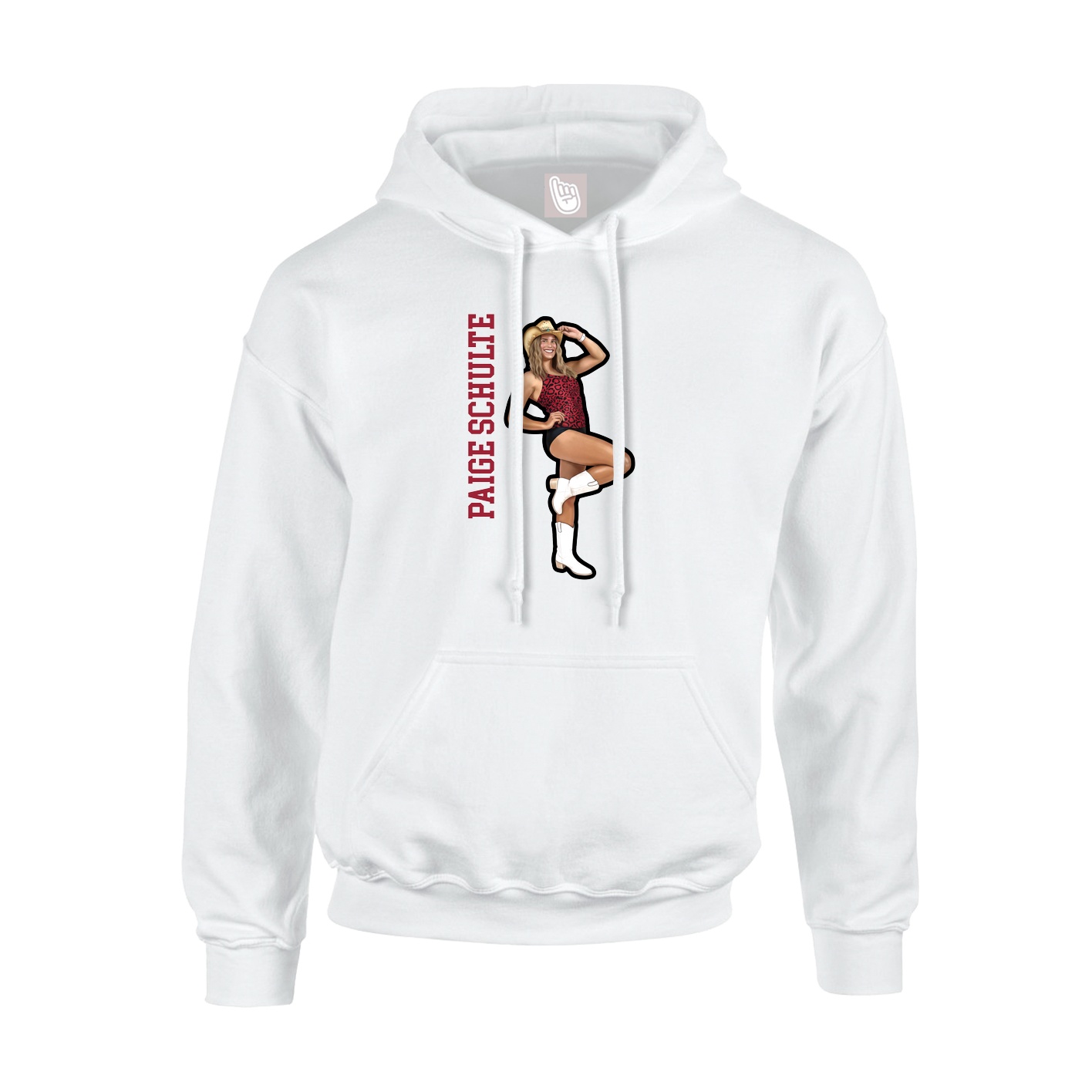 Youth Hoodie — Name Vertical in White