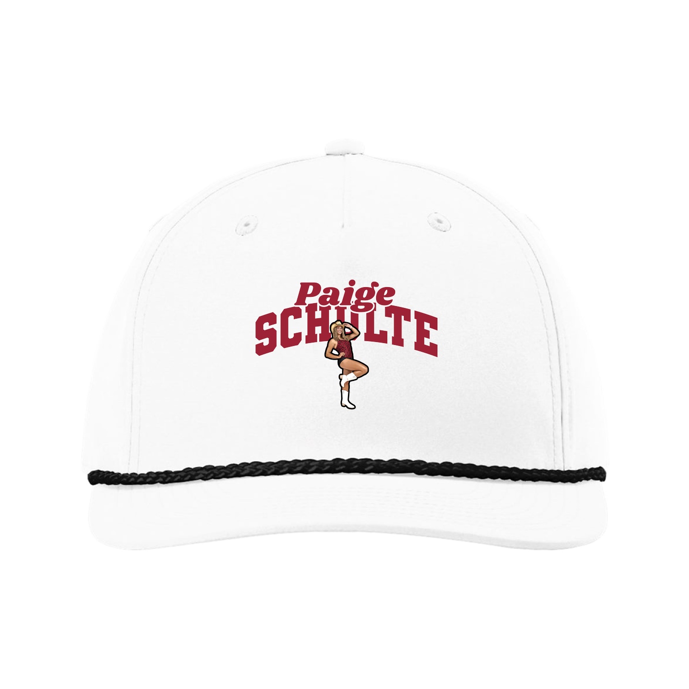 Five-Panel Classic Rope Cap — Signature Arch in White