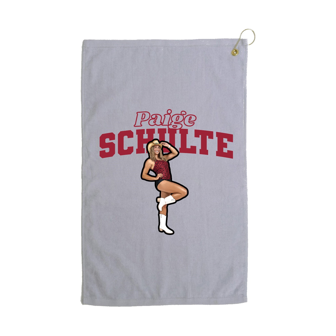 Golf Towel — Name Arch in Grey
