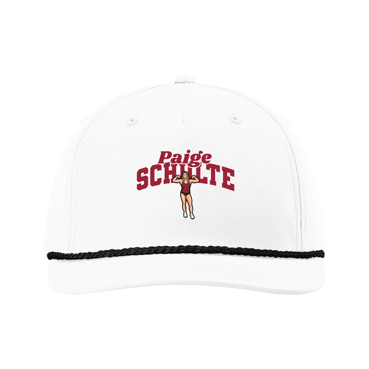 Five-Panel Classic Rope Cap — Signature Arch in White