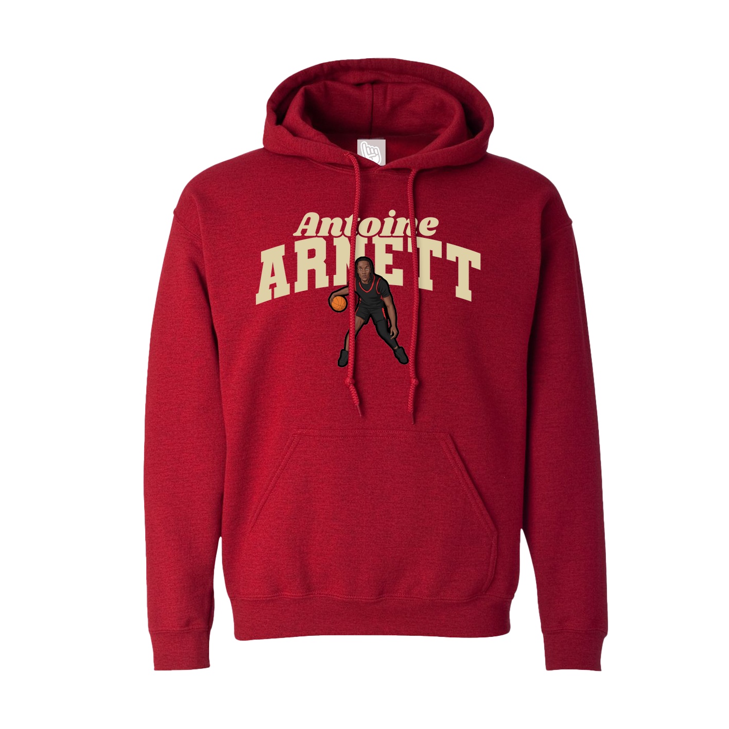 Hoodie — Signature Arch in Crimson
