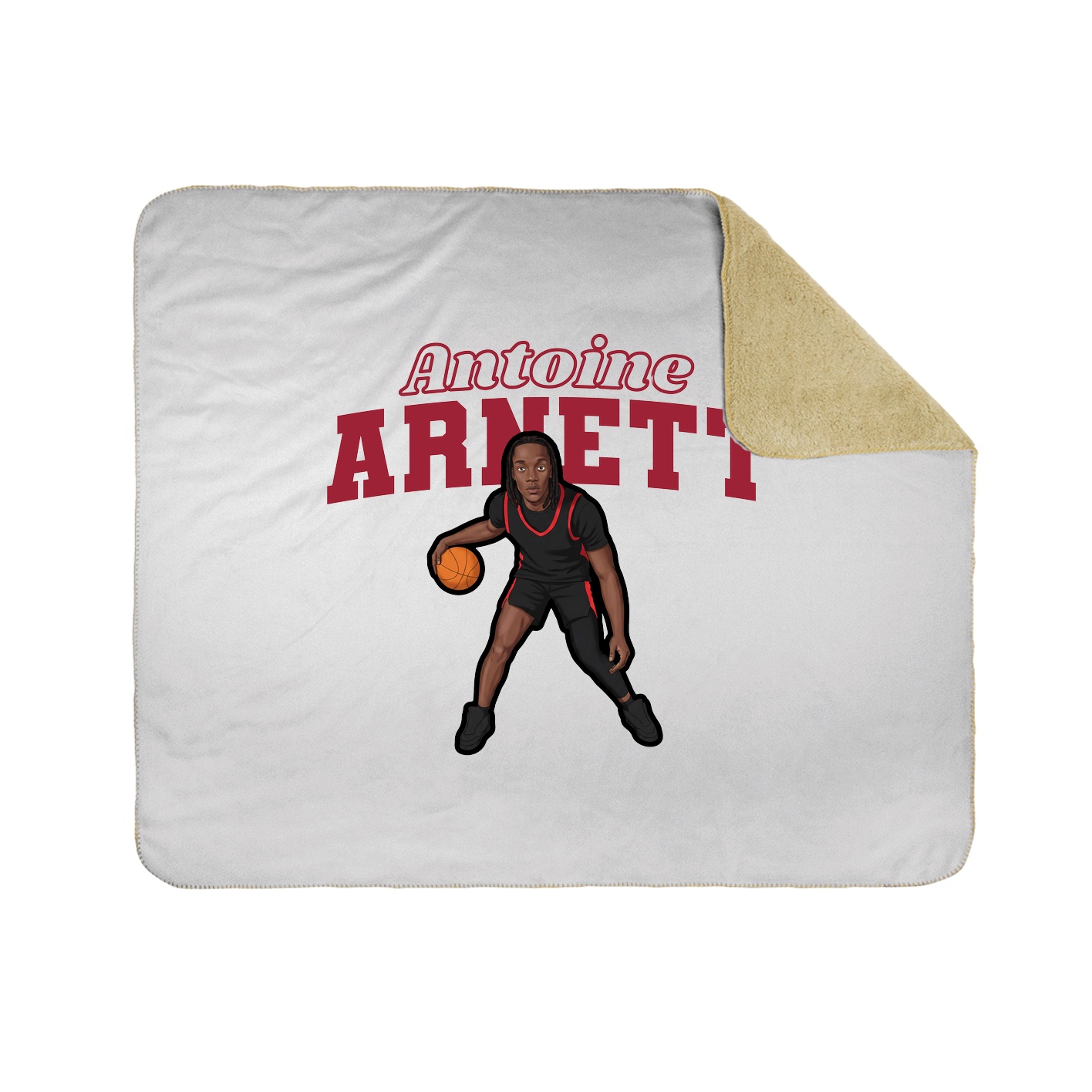 Throw Blanket — Name Arch in White