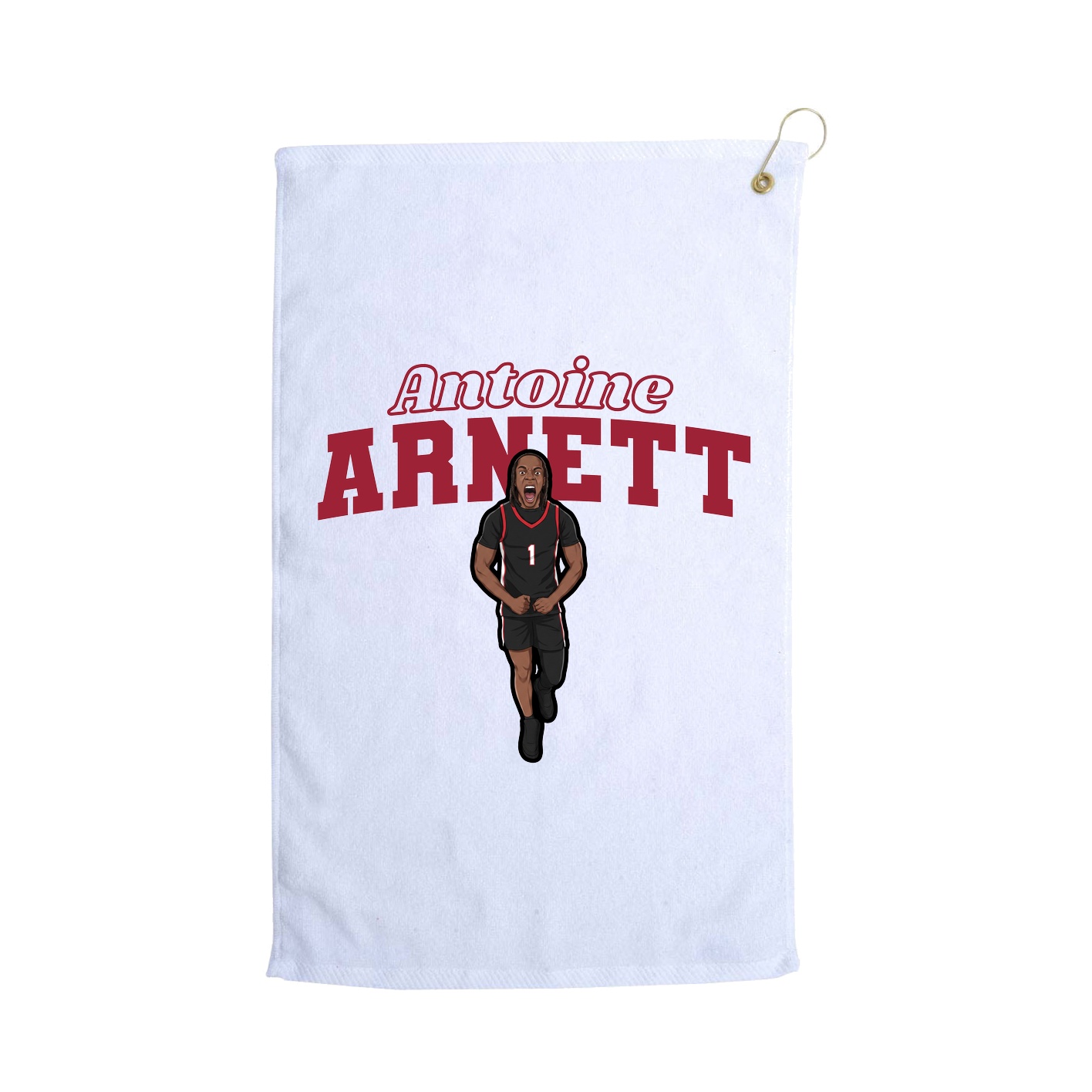 Golf Towel — Name Arch in White