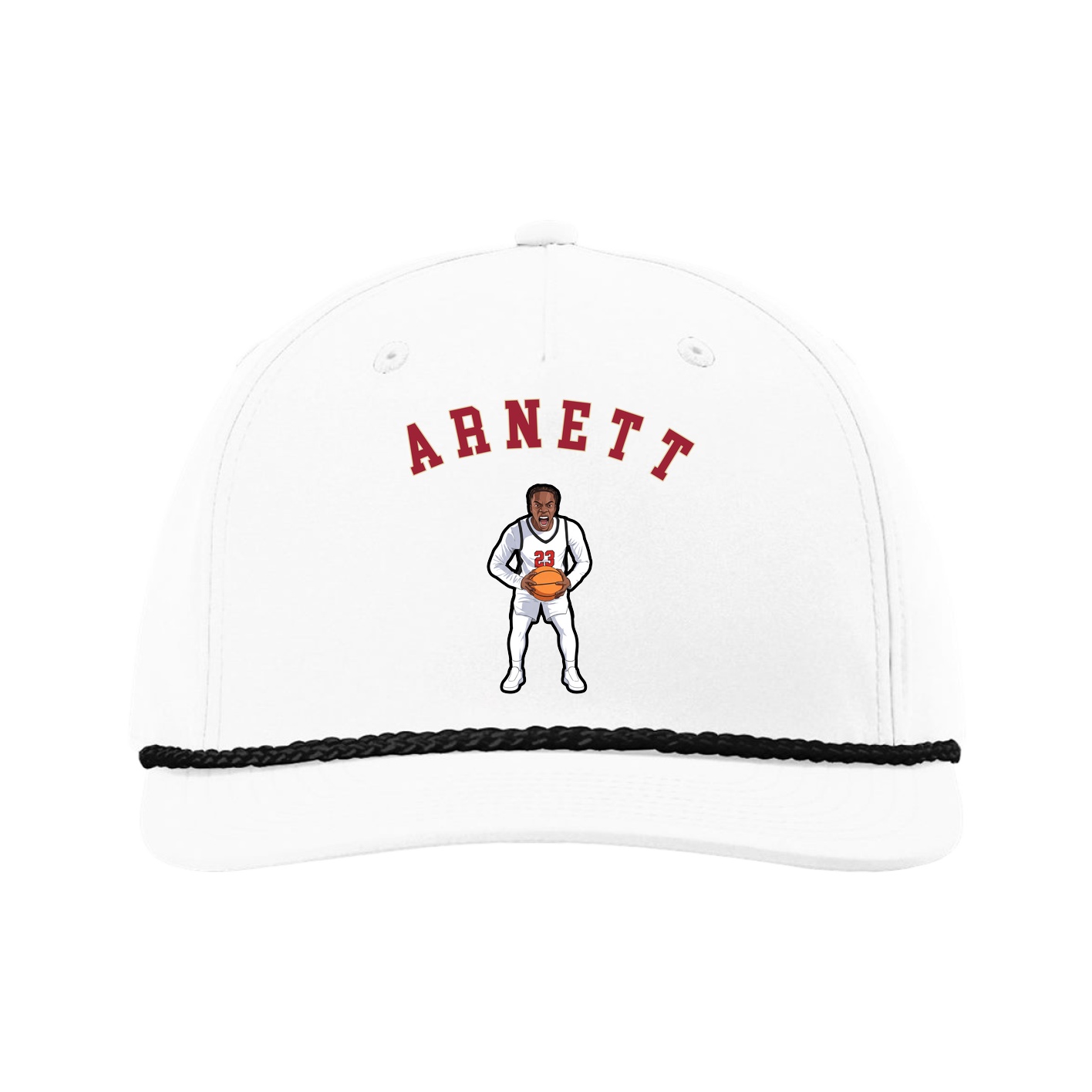 Five-Panel Classic Rope Cap — Shirsey Arch in White