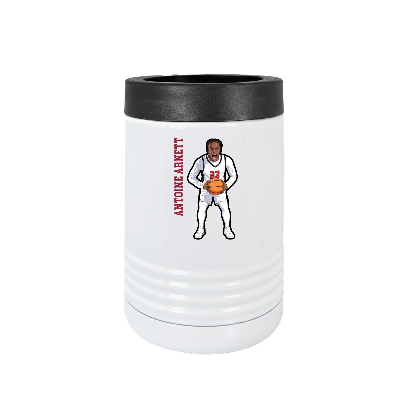Beverage Holder — Name Vertical in White