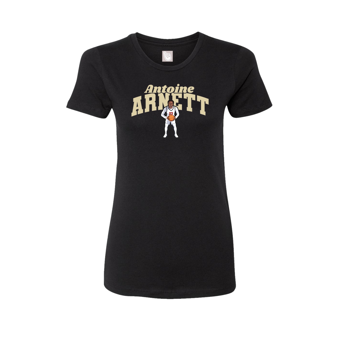 Fitted Women's Tee — Signature Arch in Black