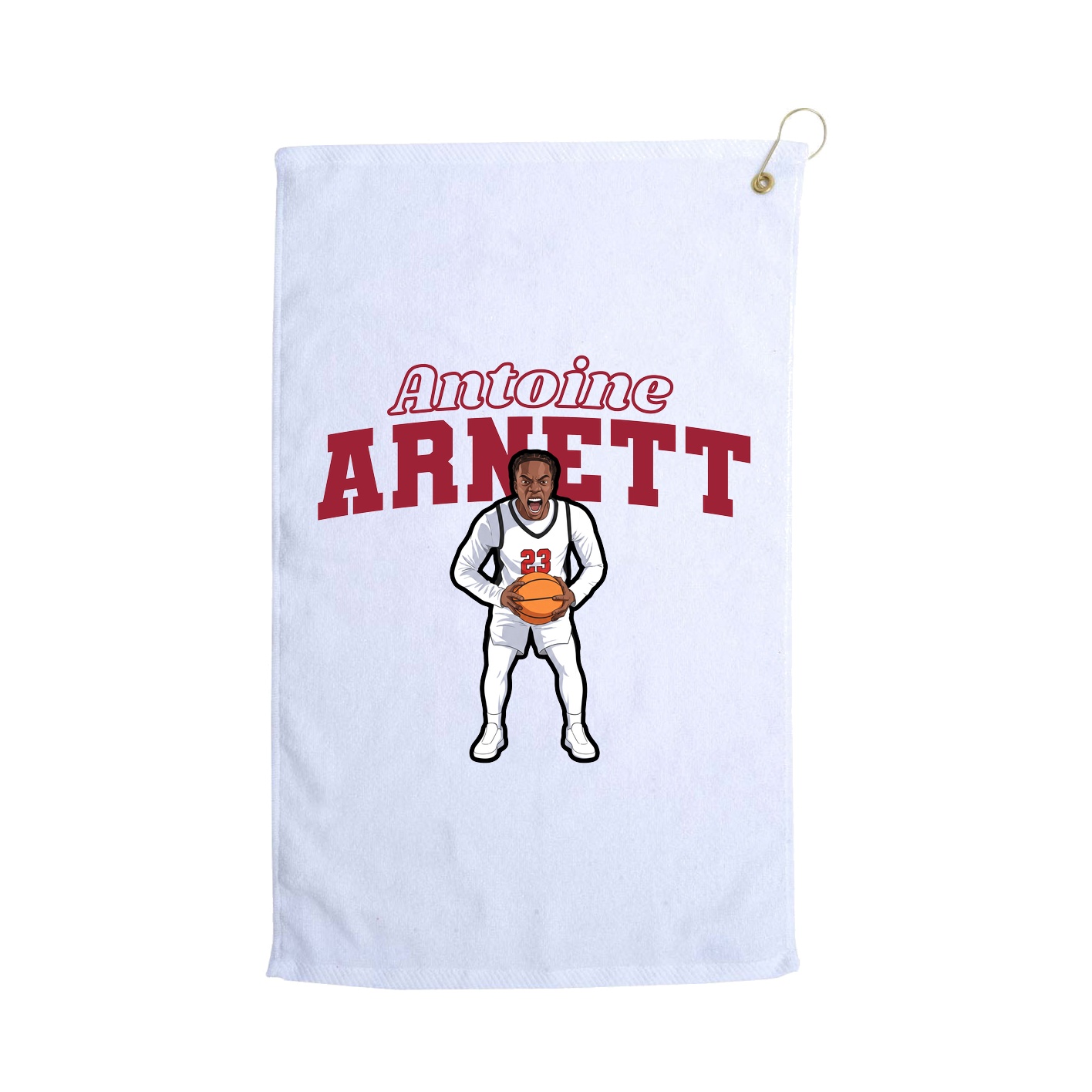 Golf Towel — Name Arch in White