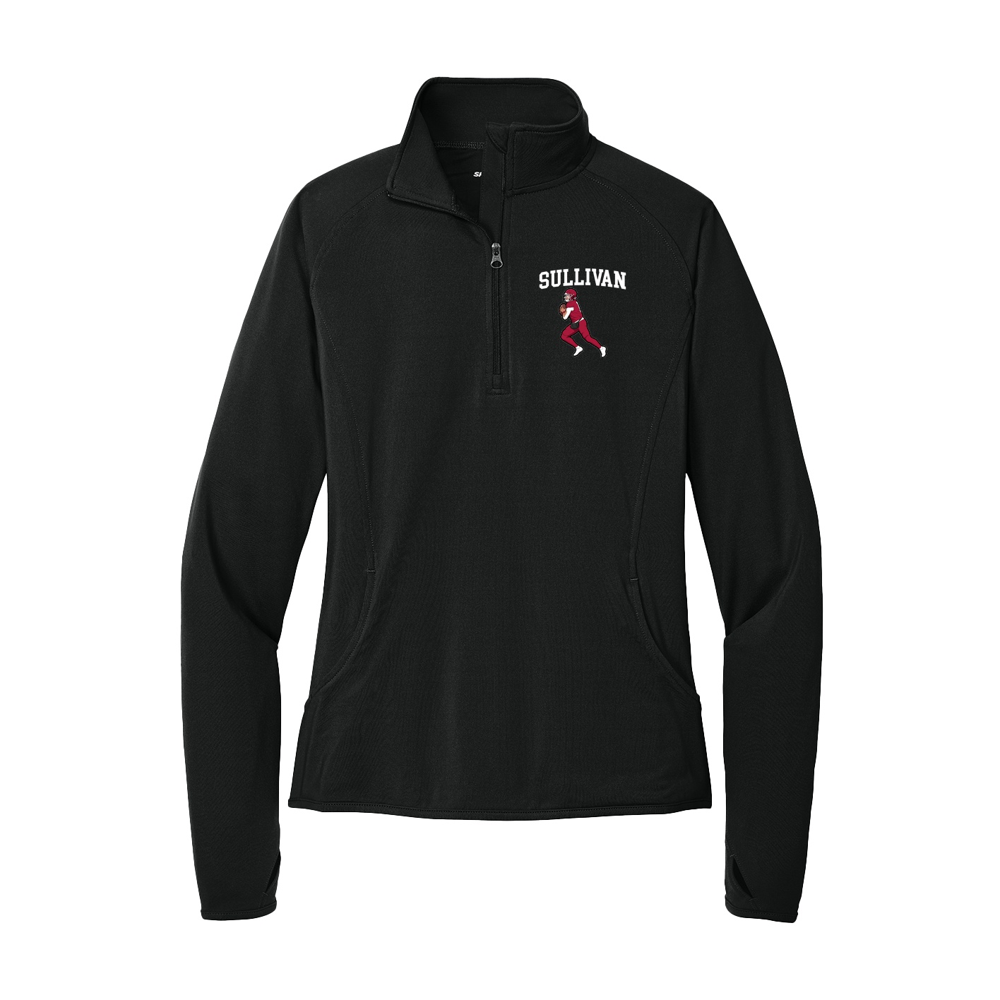 Women's Q-Zip Pullover — Shirsey in Black
