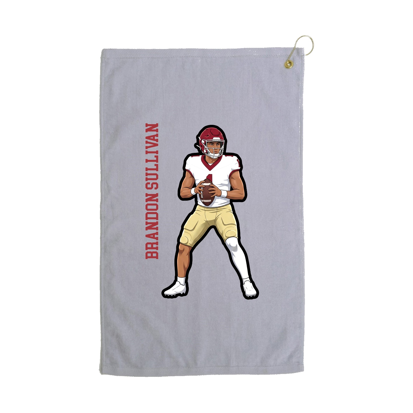 Golf Towel — Name Vertical in Grey