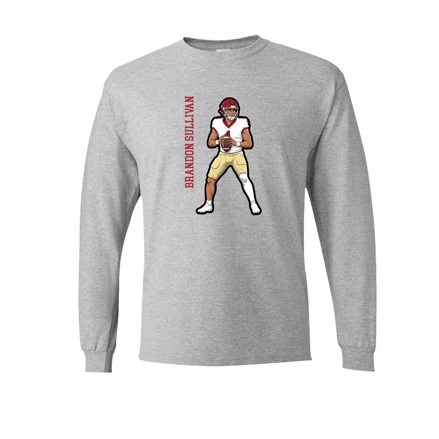 Long Sleeve Tee — Name Vertical in Grey