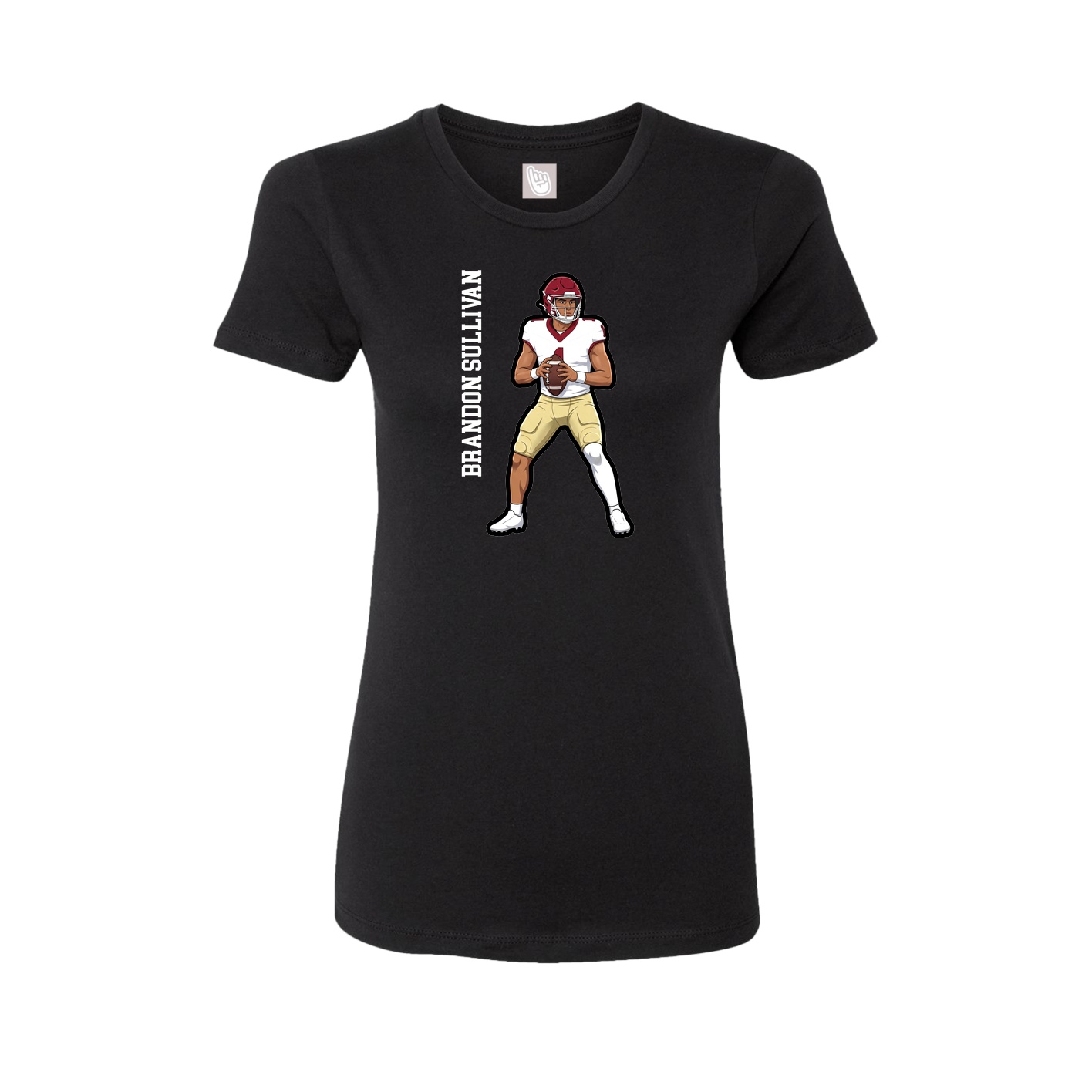 Womens Tee — Name Vertical in Black