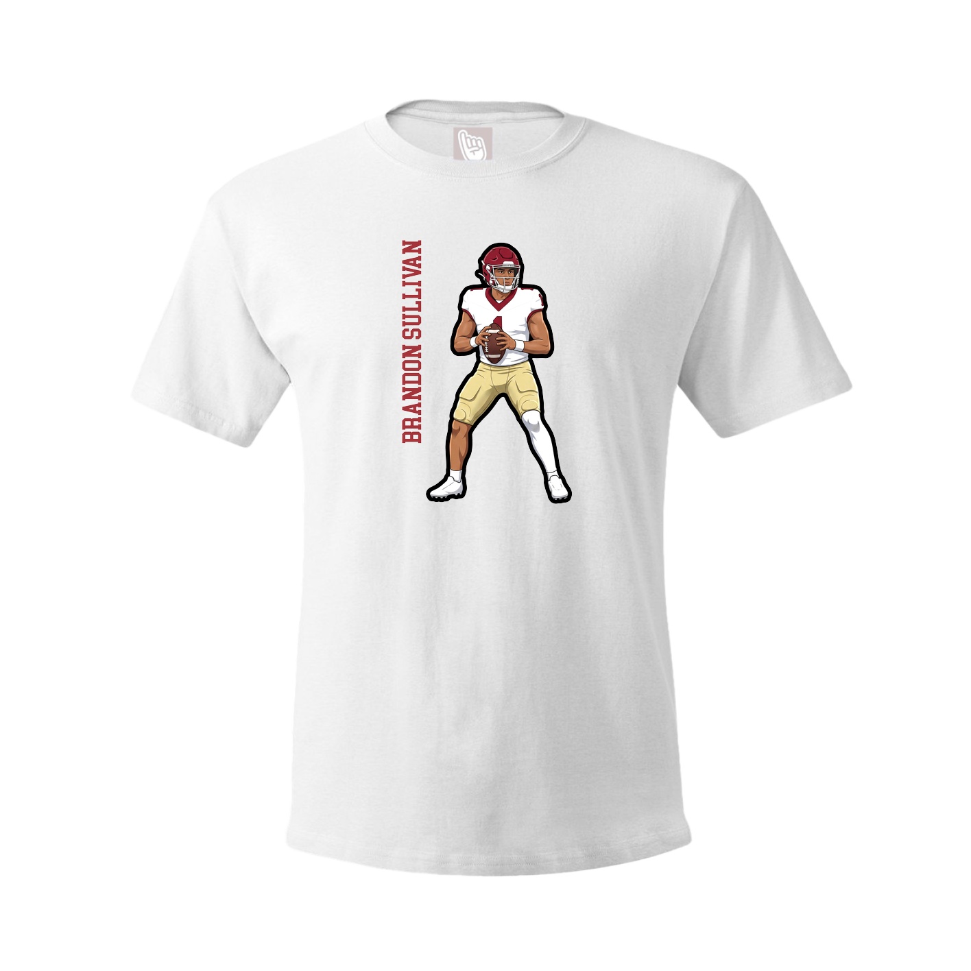Youth Tee — Name Vertical in White