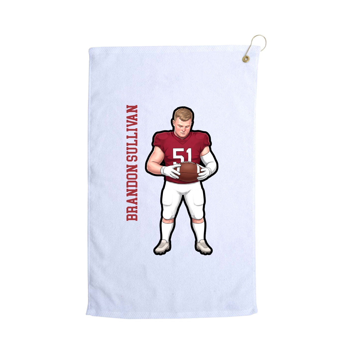 Golf Towel — Name Vertical in White