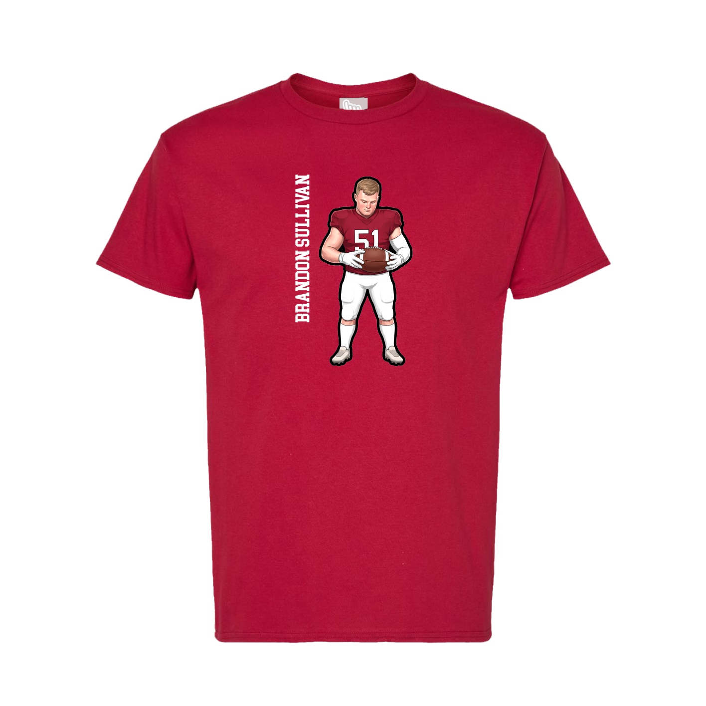 Tee — Name Vertical in Crimson