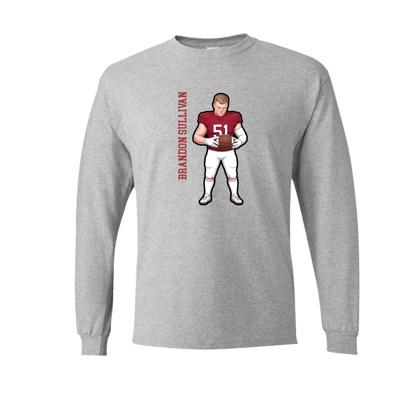Long Sleeve Tee — Name Vertical in Grey