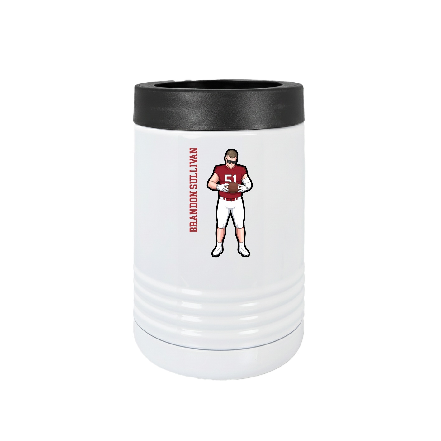 Beverage Holder — Name Vertical in White