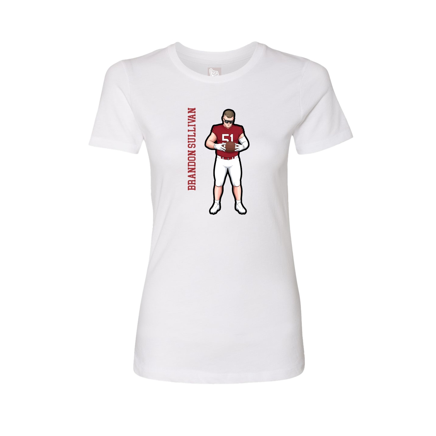Fitted Women's Tee — Name Vertical in White