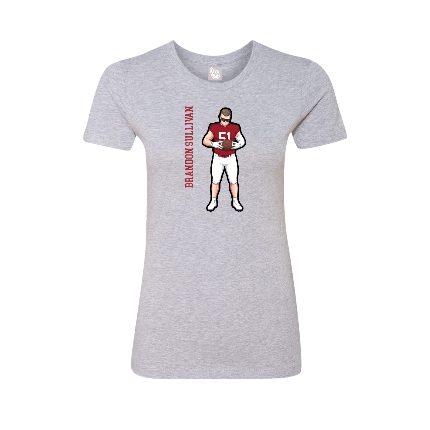 Womens Tee — Name Vertical in Grey