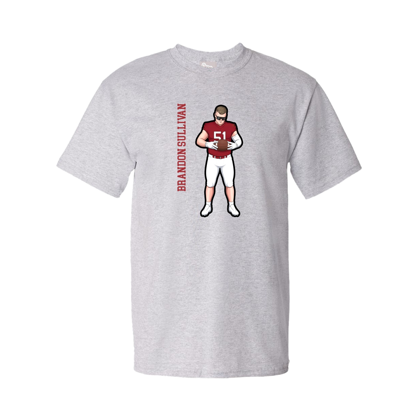 Youth Tee — Name Vertical in Grey