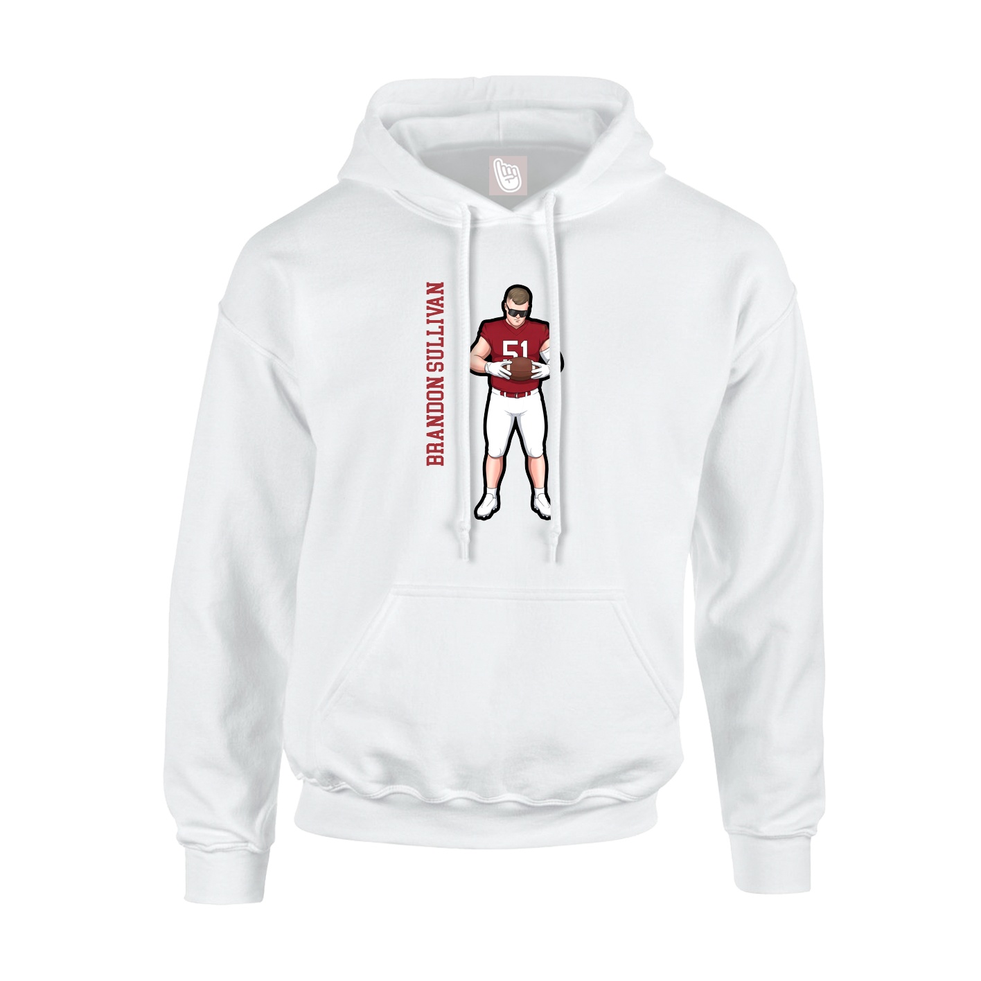 Youth Hoodie — Name Vertical in White