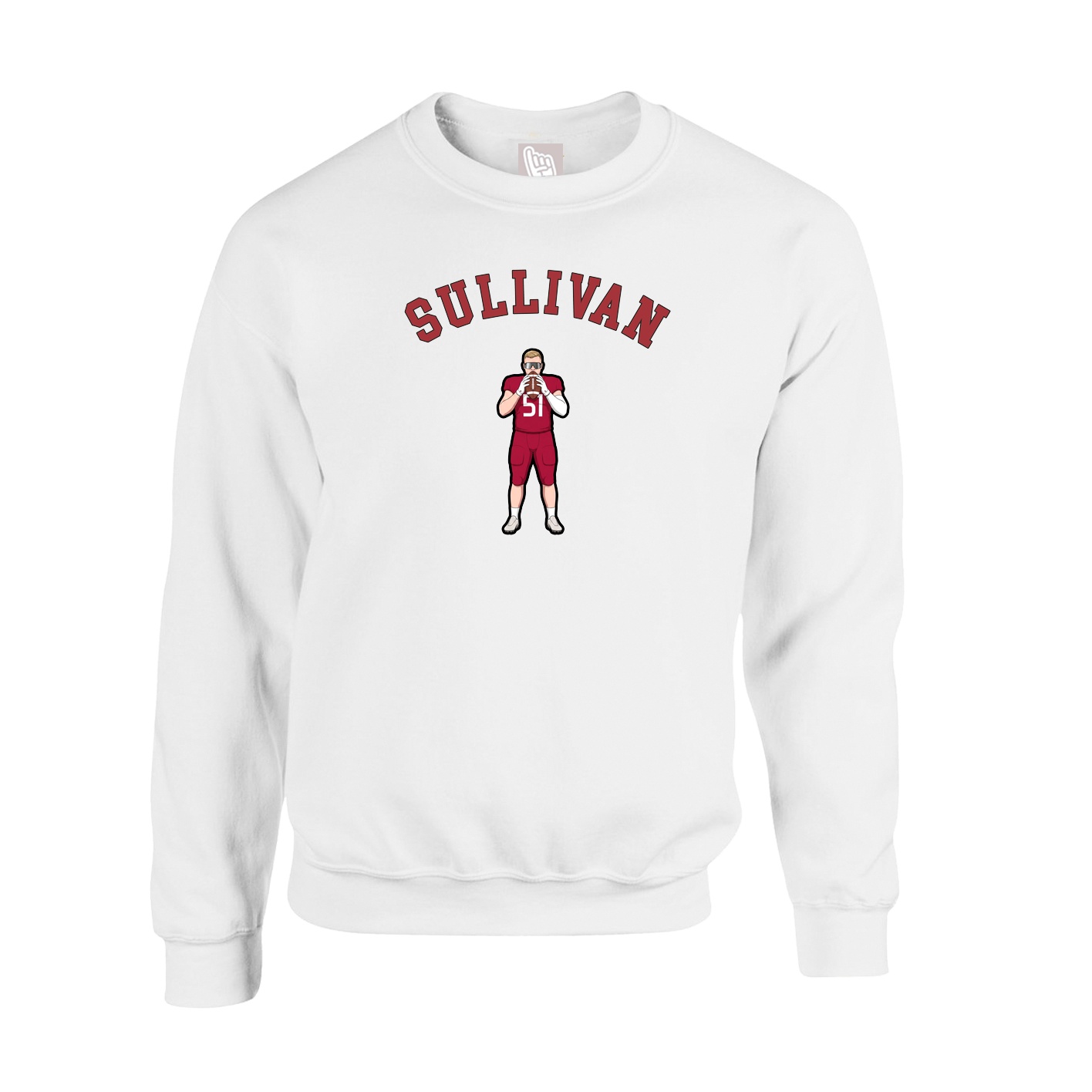 Fleece Crew — Shirsey Arch in White