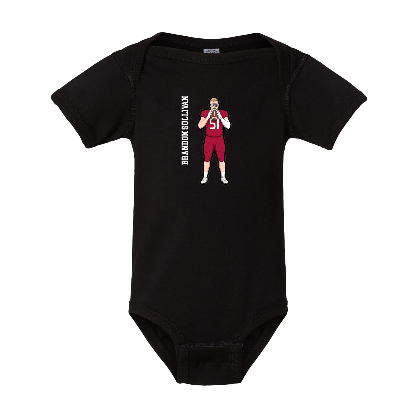 Baby Onesie — Name Vertical in Black