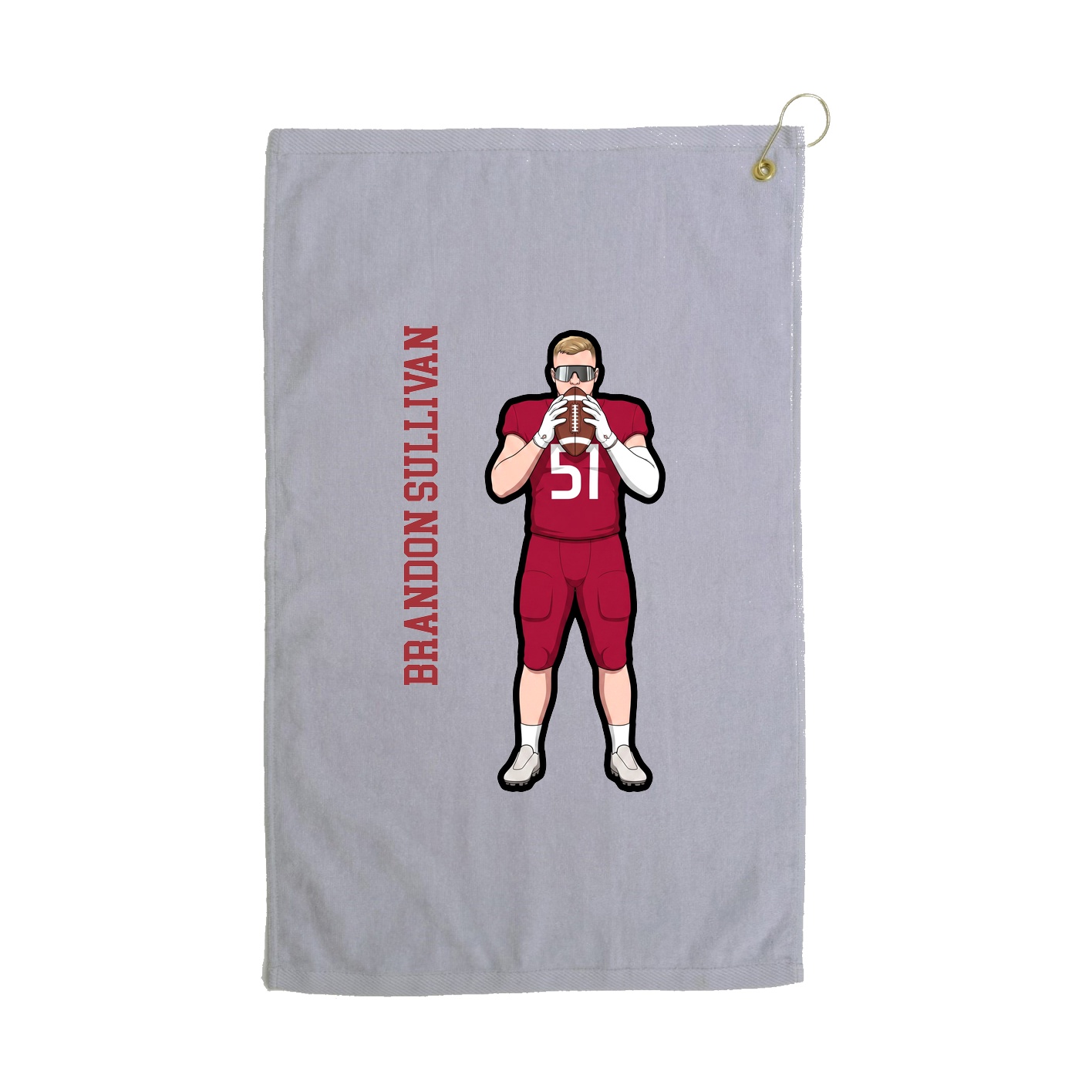 Golf Towel — Name Vertical in Grey
