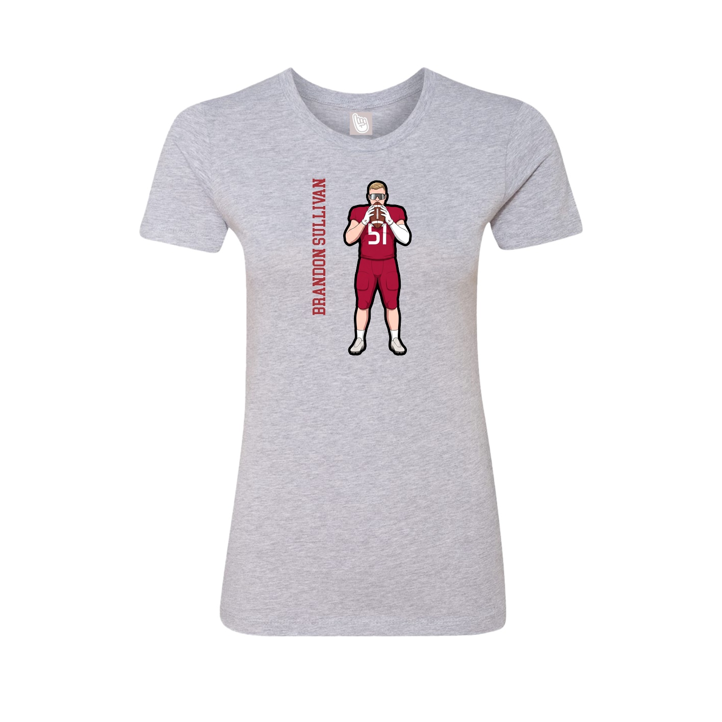 Womens Tee — Name Vertical in Grey