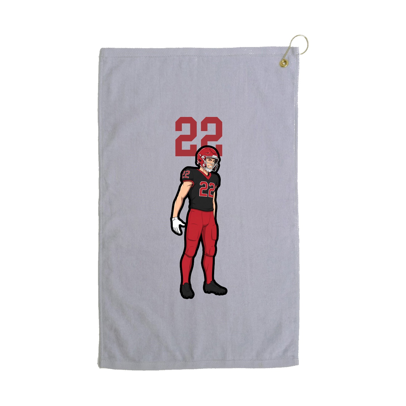 Golf Towel — Number Top in Grey