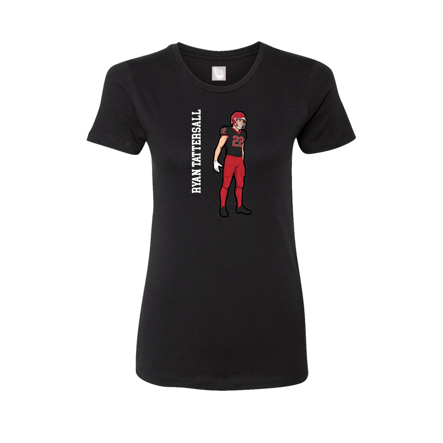 Fitted Women's Tee — Name Vertical in Black