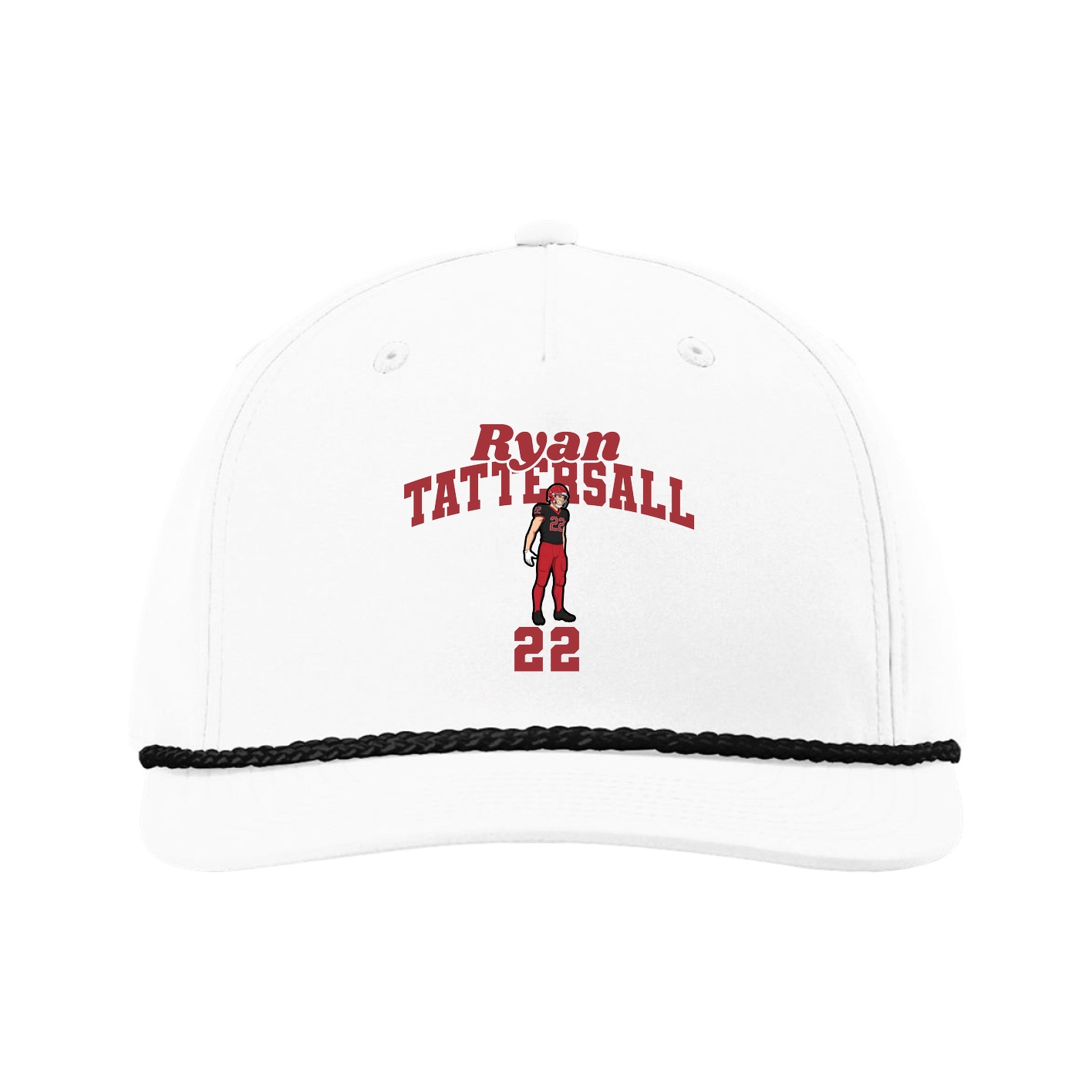 Five-Panel Classic Rope Cap — Signature Arch in White