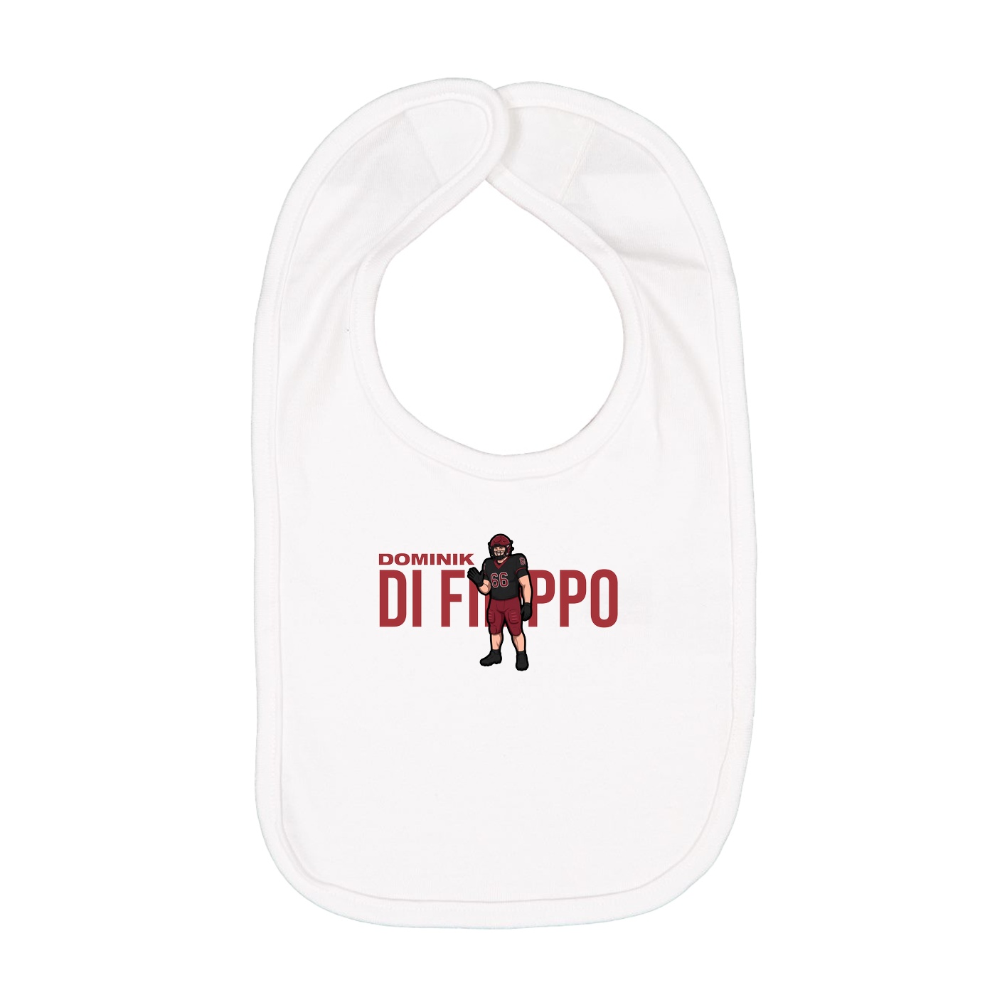 Infant Bib — Player Name in White