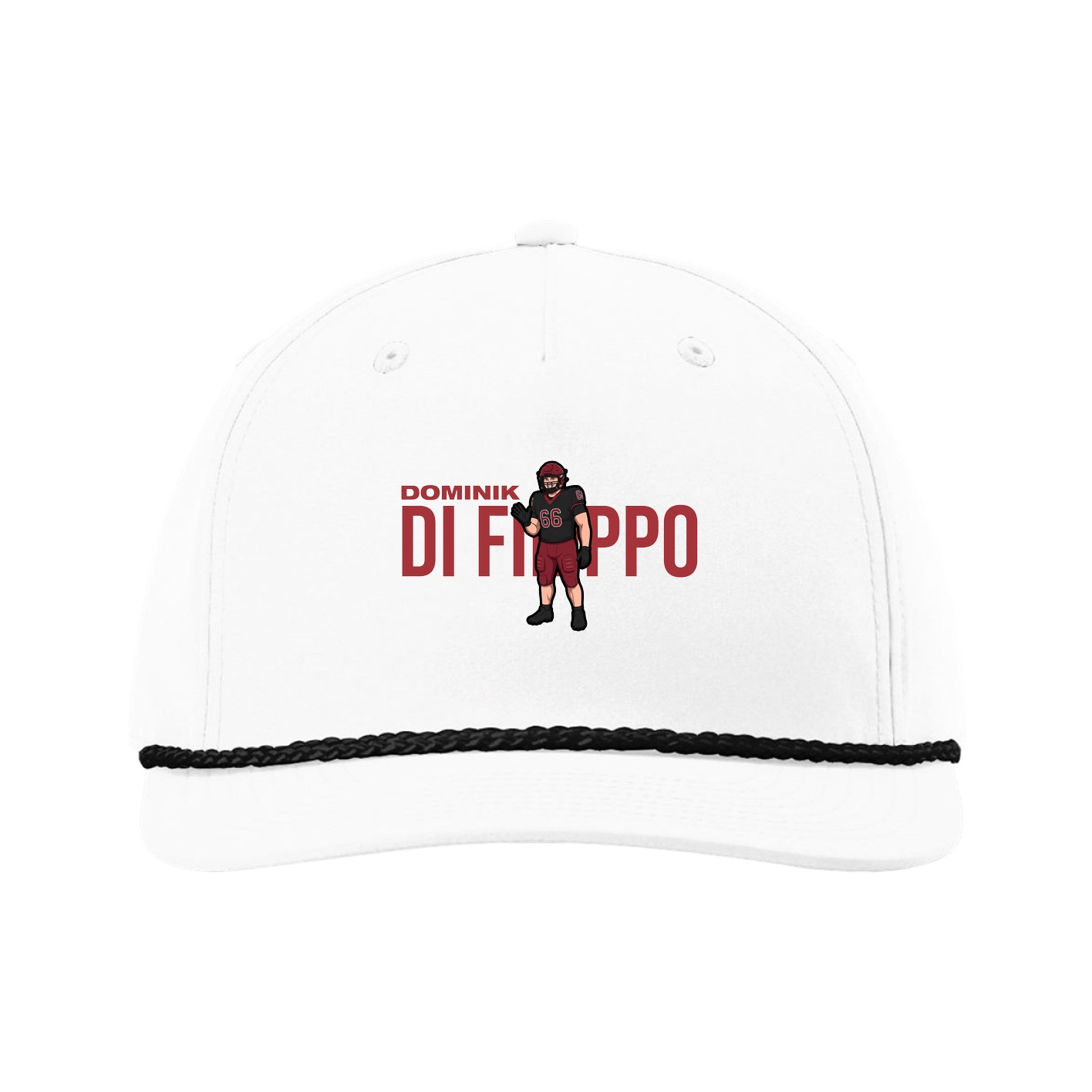 Five-Panel Classic Rope Cap — Player Name in White