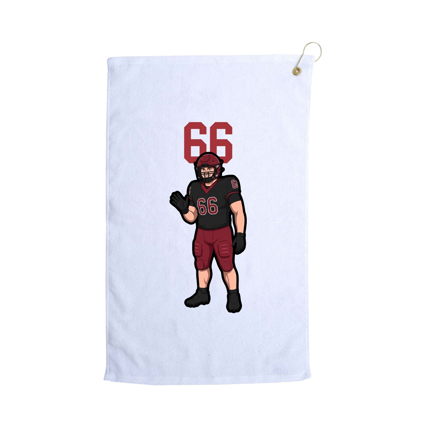 Golf Towel — Number Top in White