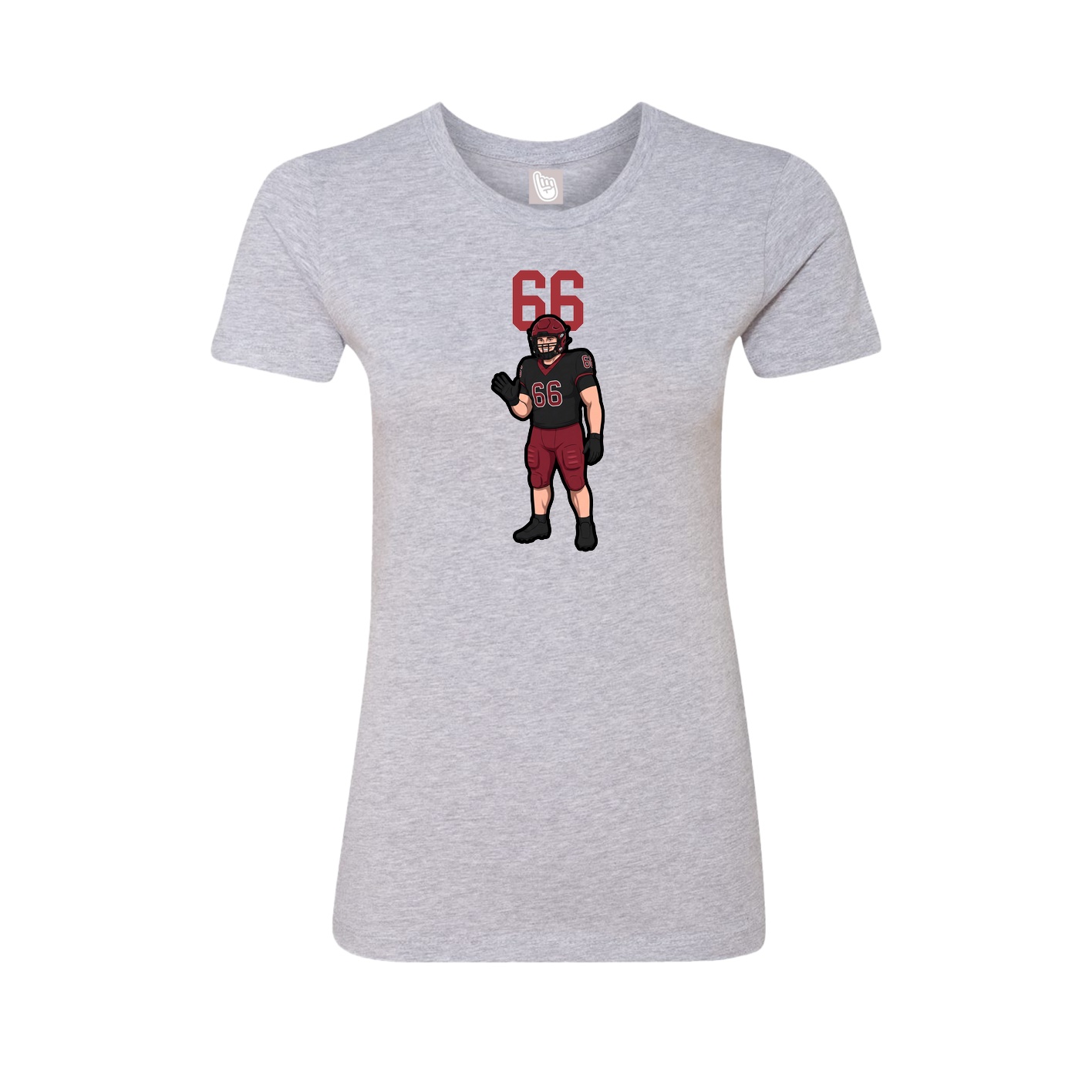 Fitted Women's Tee — Number Top in Grey