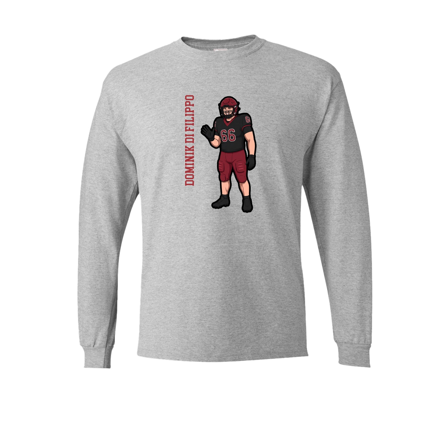 Long Sleeve Tee — Name Vertical in Grey