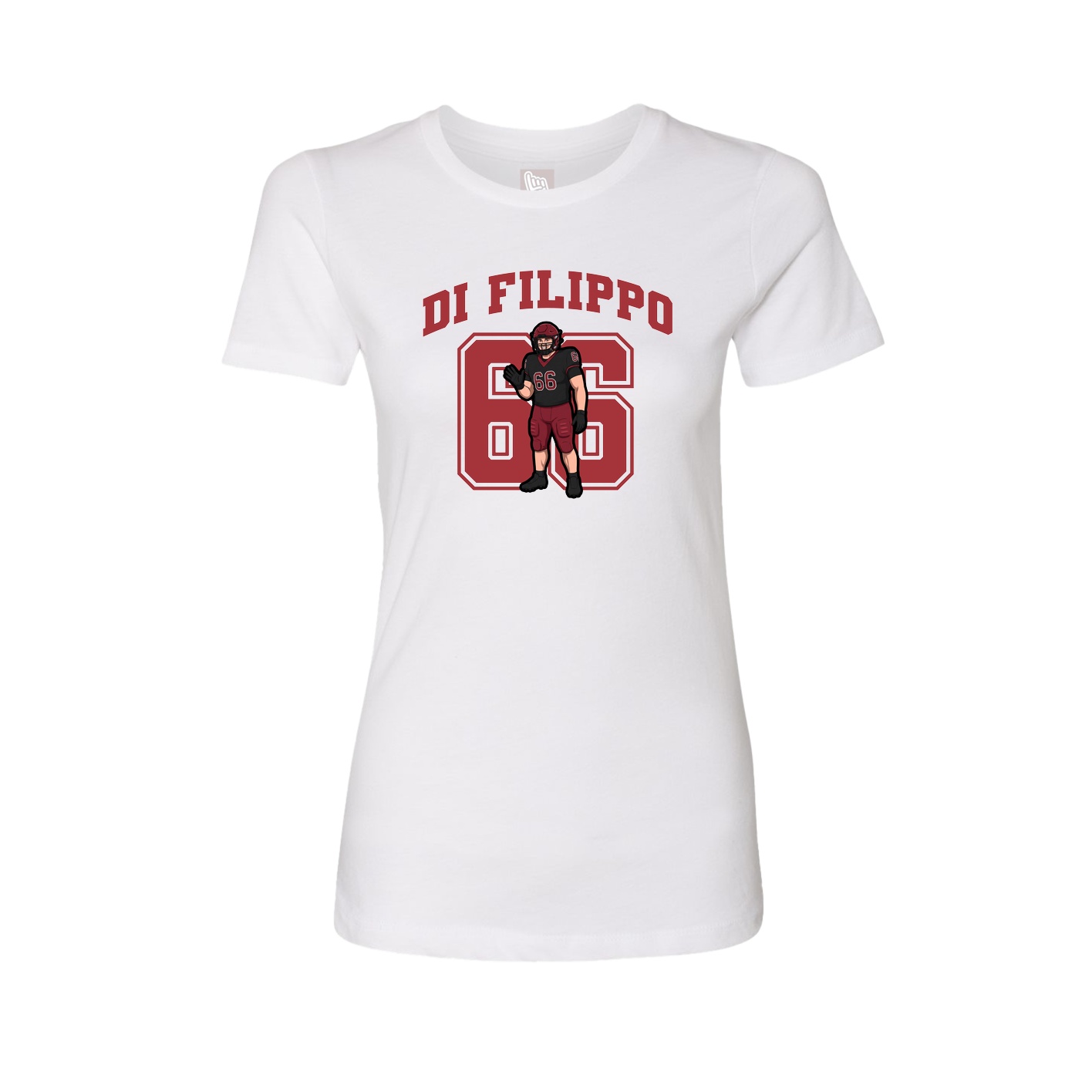 Fitted Women's Tee — Number in White
