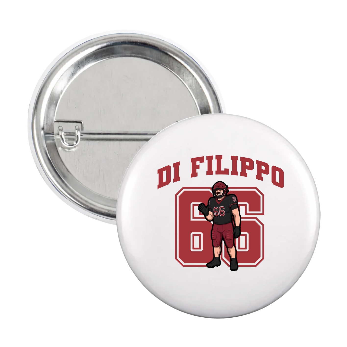 Game Day Button — Number in White