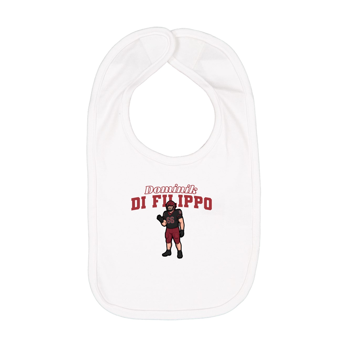 Infant Bib — Name Arch in White