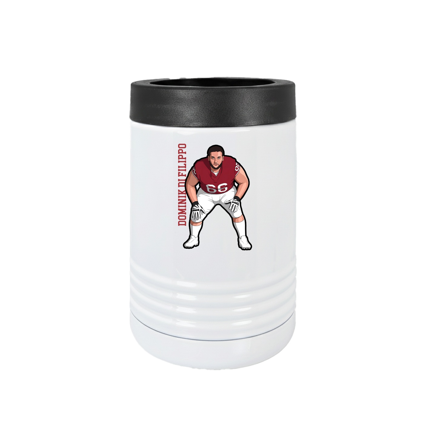 Beverage Holder — Name Vertical in White