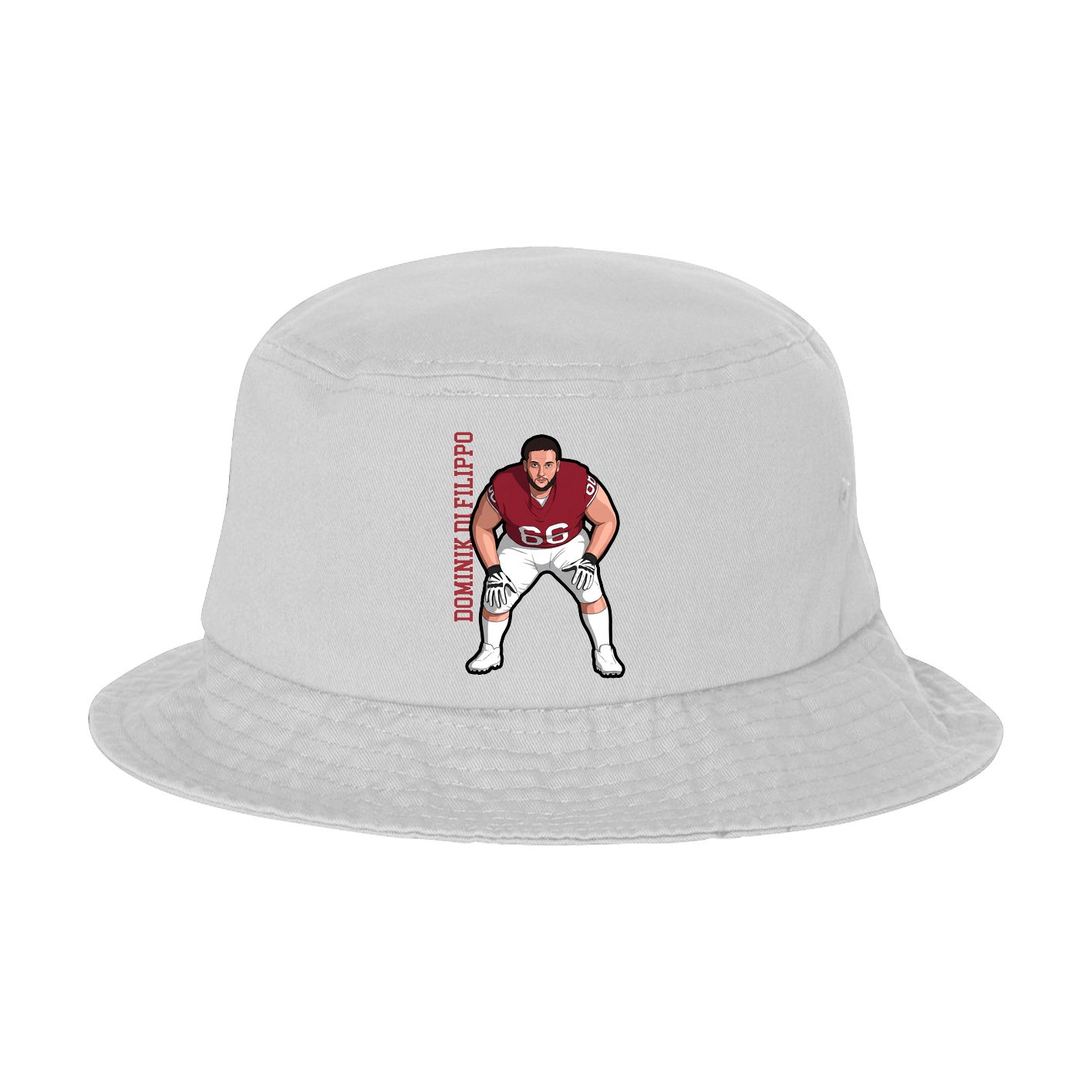 Bucket Cap — Name Vertical in White