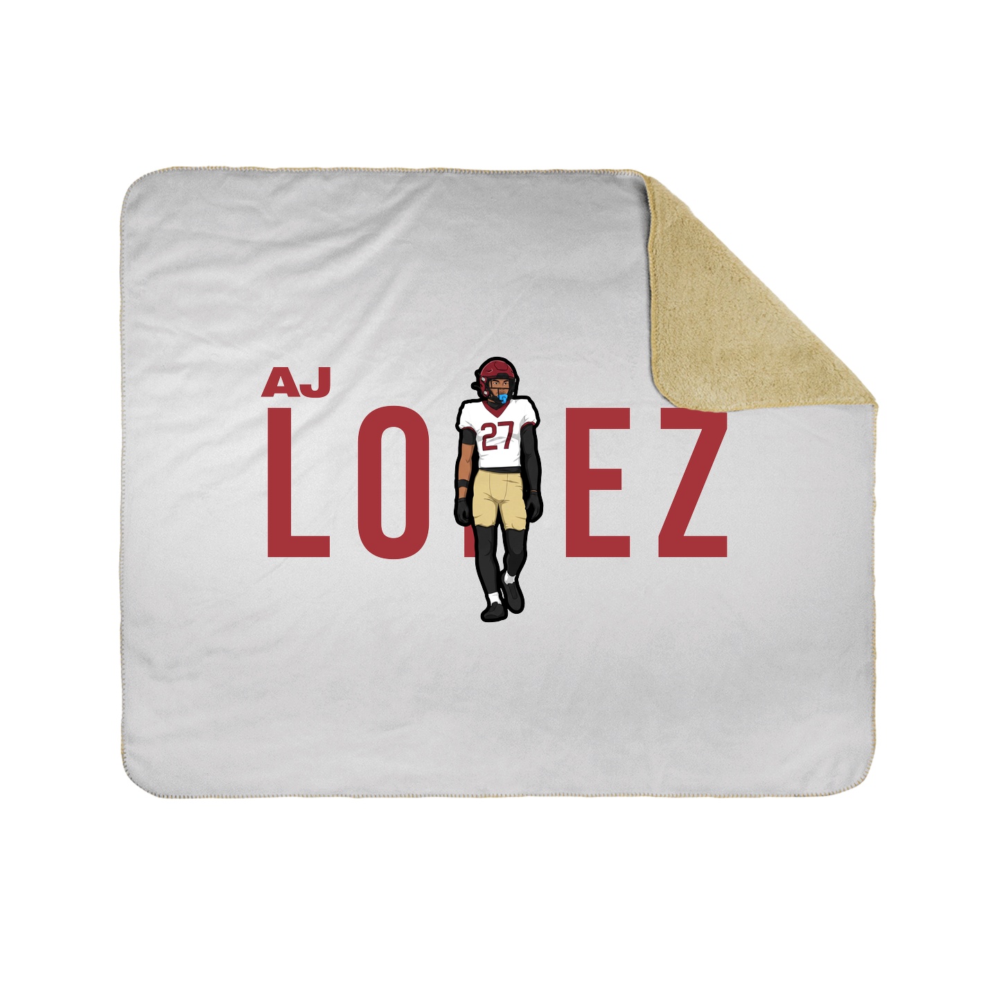 Throw Blanket — Player Name in White