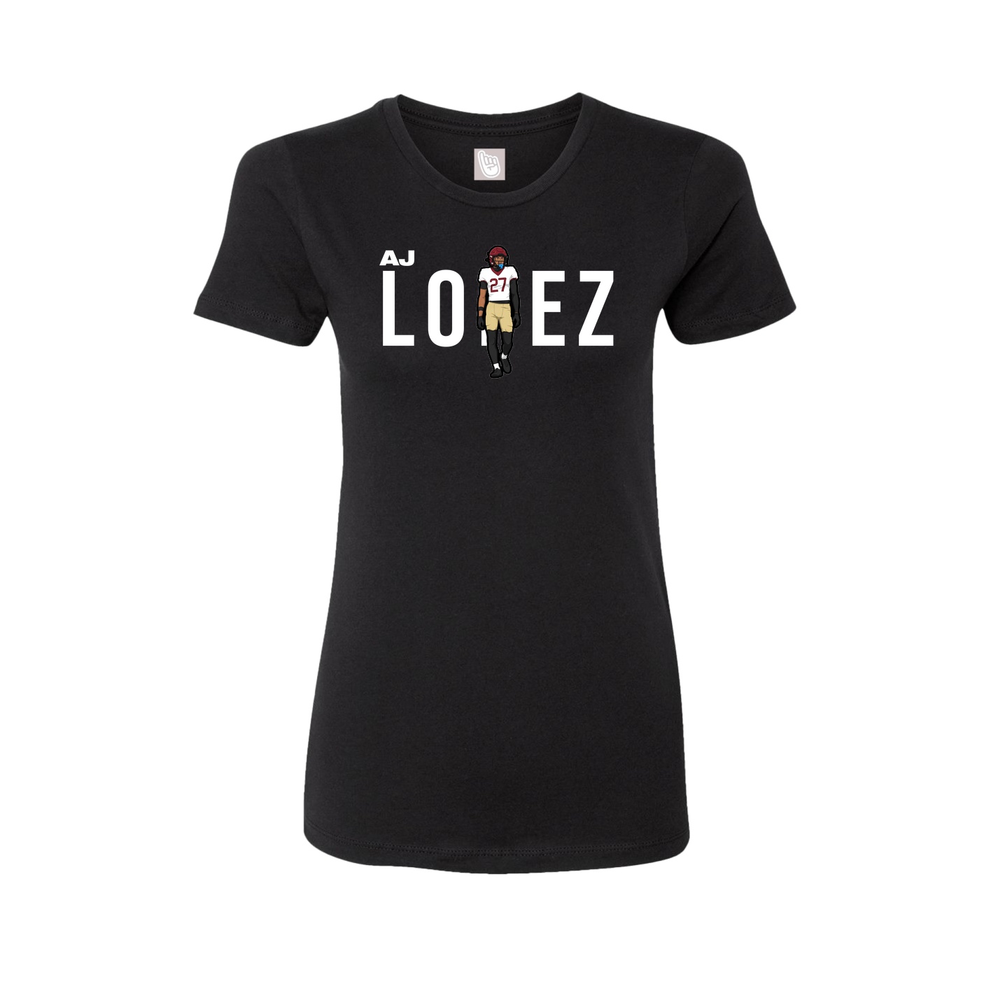 Fitted Women's Tee — Player Name in Black