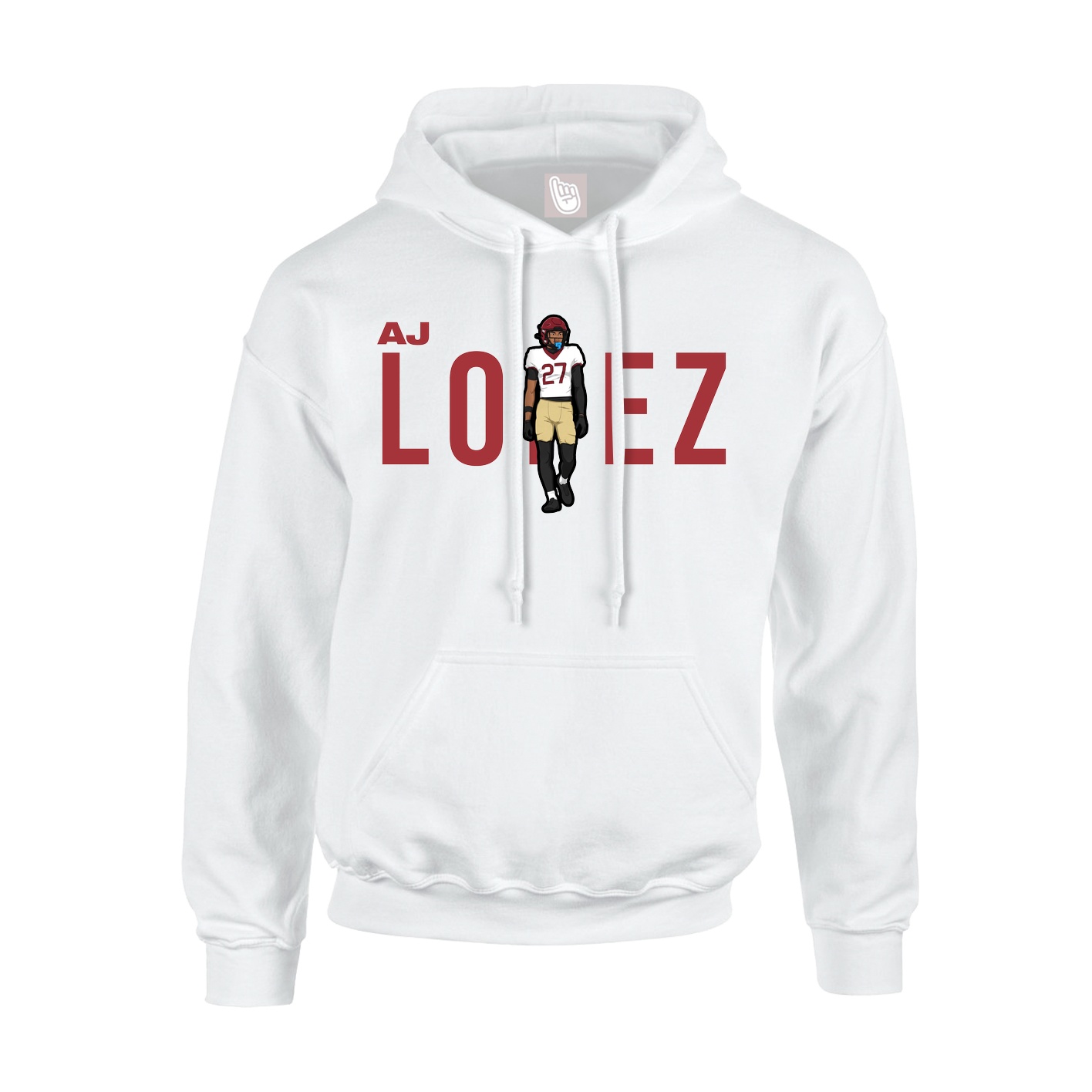 Youth Hoodie — Player Name in White